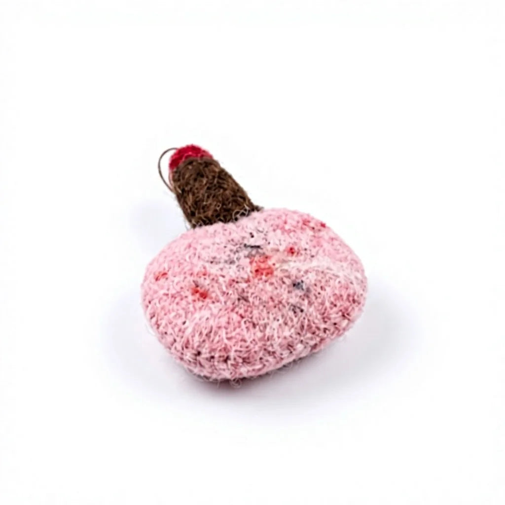 Felt Wool Whimsical Pink Clown Pumpkin Felt Ornament Handmade Cartoon Christmas Decoration Small Round Indoor Décor – view 3
