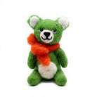 Felt Wool Green Felt Bear Ornament with Orange Scarf Wall Hanging Christmas Decoration – view 2