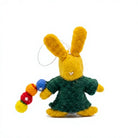 Felt Wool Easter Rabbit Ornament with Embroidered Green Dress and Colorful Wool Ball Garland – view 3