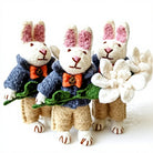 Felt Wool Bunny Rabbit Christmas Decoration with Flower – handmade by Best Himalaya