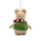 Felt Wool Christmas Mouse Ornament with Green Sweater and Red Scarf Wall Hanging Decor – view 4