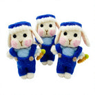 Felt Wool Bunny Ornament with Carrot Blue Overalls Cartoon Animal Christmas Decor – handmade by Best Himalaya