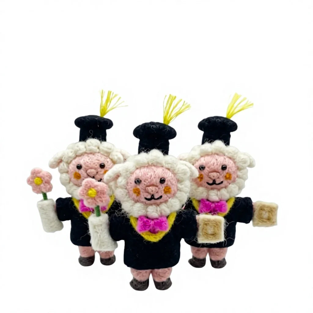 Felt Wool Sheep Christmas Ornament Cartoon Indoor Decoration – handmade by Best Himalaya
