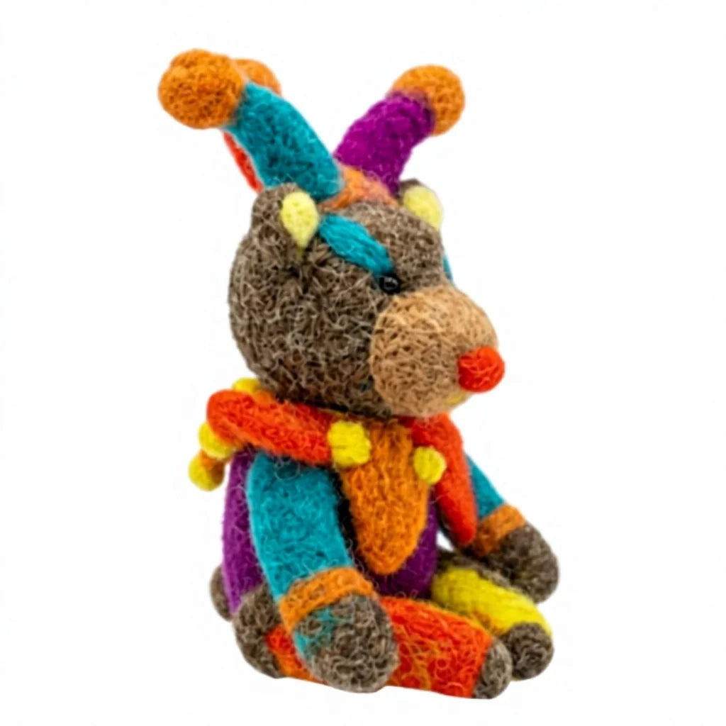 Felt Wool Jester Monkey Christmas Handmade Cartoon Animal Indoor Holiday Decor – view 3
