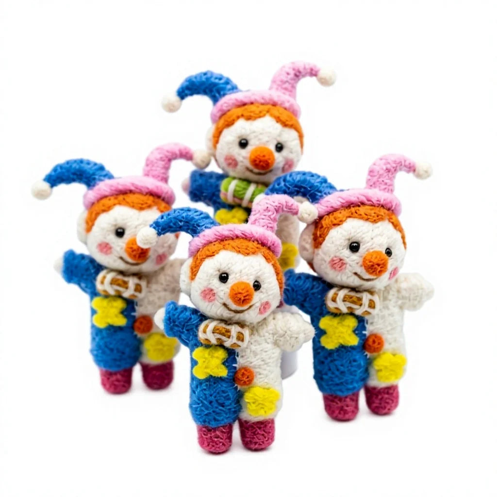 Felt Wool Clown Doll Christmas Decoration Small Cartoon Indoor Ornament – handmade by Best Himalaya