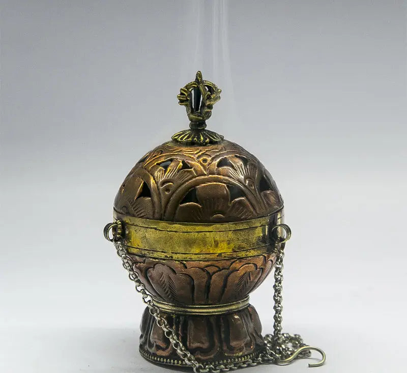 Handcrafted Beauty: The Tibetan Hanging Metal Incense Burner - Best HimalayaBest Himalaya