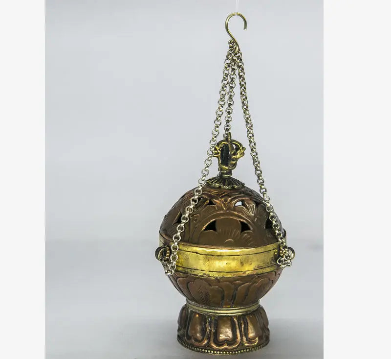 Handcrafted Beauty: The Tibetan Hanging Metal Incense Burner - Best HimalayaBest Himalaya