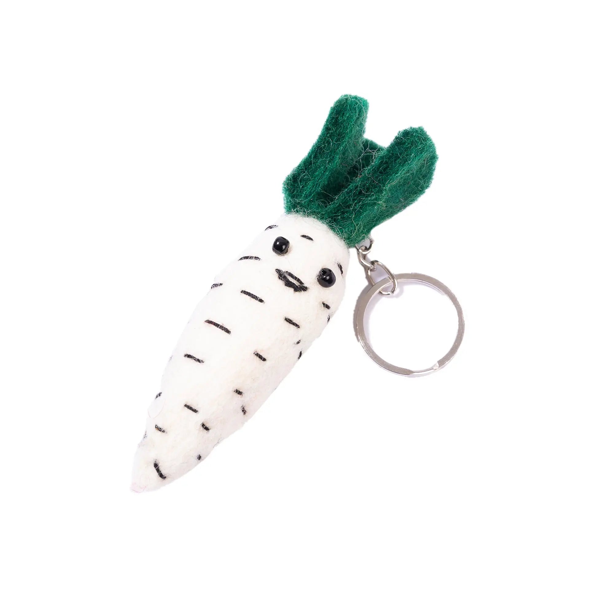 Handmade Felt Smiley Radish Keyring – Colorful Keychain – Cute Gift or Bag Accessory Best Himalaya