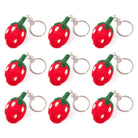 Handmade Felt Smiley Strawberry Keyring – Colorful Keychain – Cute Gift or Bag Accessory Best Himalaya