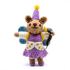 Felt Wool Bear Fairy Ornament Purple Dress Angel Christmas Tree Decoration – view 2