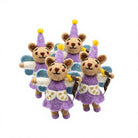 Felt Wool Bear Fairy Ornament Purple Dress Angel Christmas Tree Decoration – handmade by Best Himalaya