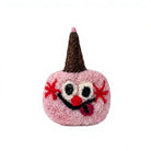 Felt Wool Whimsical Pink Clown Pumpkin Felt Ornament Handmade Cartoon Christmas Decoration Small Round Indoor Décor – view 2