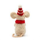 Felt Wool Mouse with Red Hat and Green Gift Sack Cartoon Animal Ornament Indoor Decor – view 4