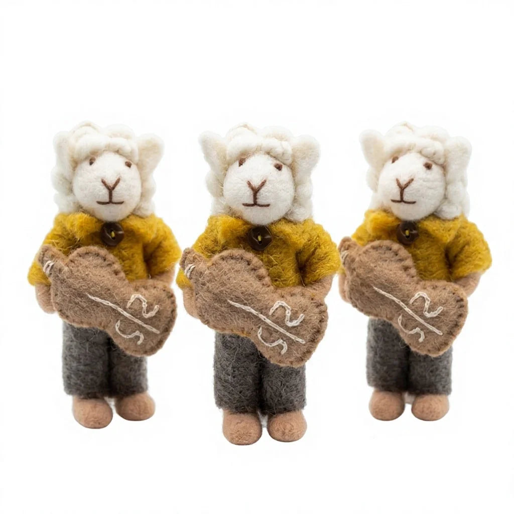 Felt Wool Lamb Doll Christmas Decoration Handmade Eco-Friendly Wall Hanging – handmade by Best Himalaya
