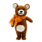 Felt Wool Knitted Teddy Bear with Red Scarf Small Animal Christmas Decoration – view 2