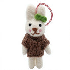 Felt Wool Rabbit Ornament with Green Headband Handmade Indoor Decoration – view 2