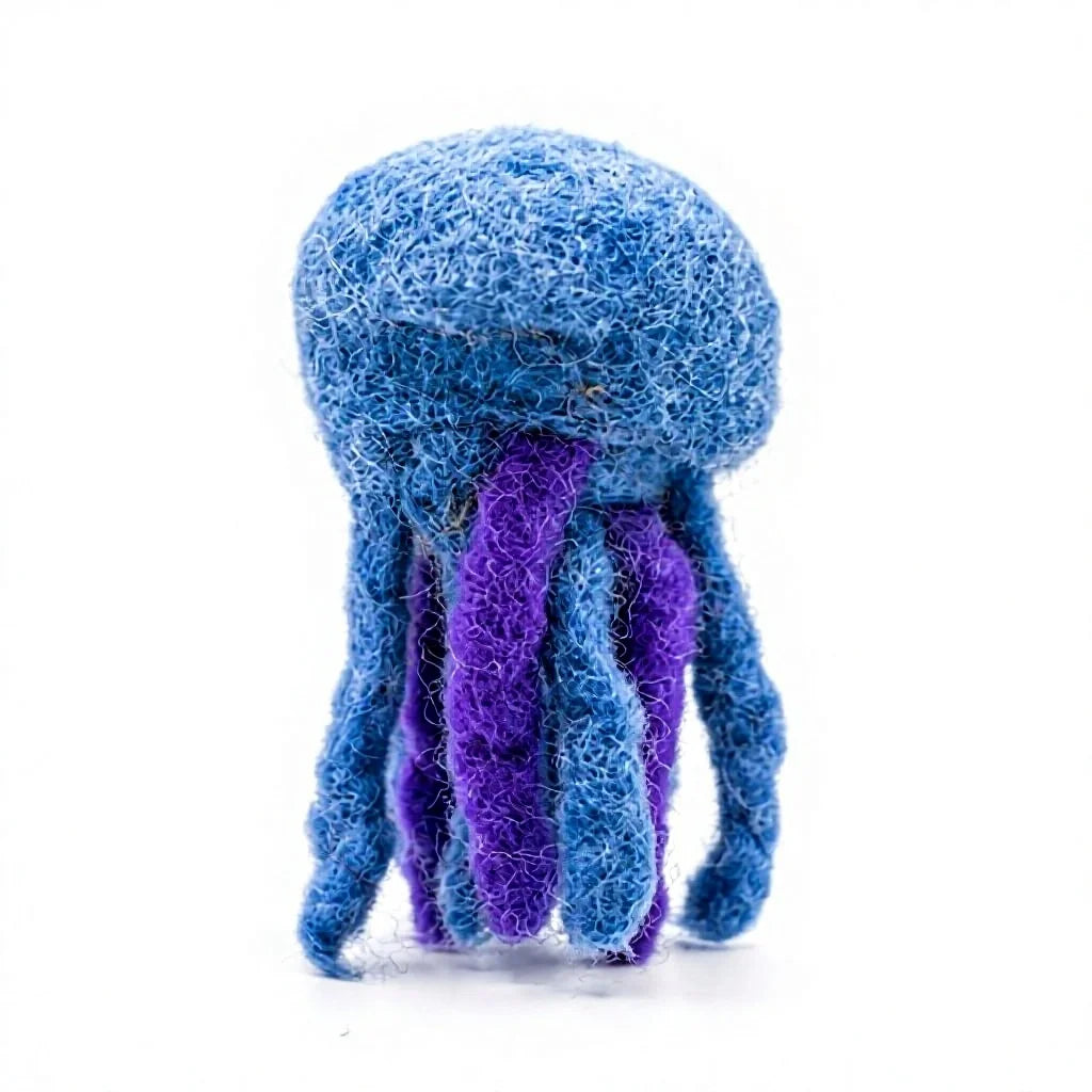 Felt Wool Jellyfish Ornament Blue Purple Cartoon Animal Shape Small Indoor Christmas Decoration – view 3