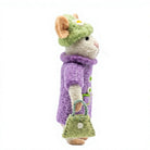 Felt Wool Mouse Dolls in Purple Coats Green Hats Cartoon Style Indoor Christmas Decoration – view 3