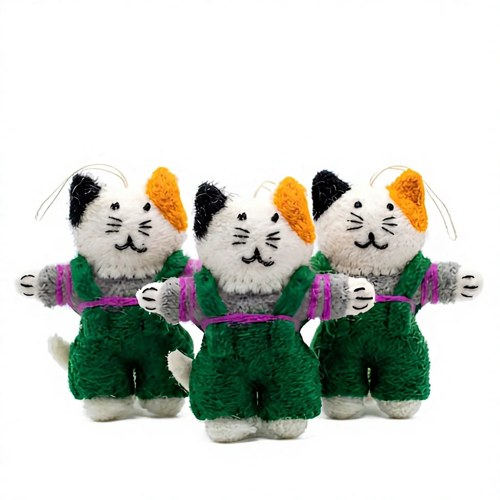Felt Wool Christmas Faux Fur Cat Doll Ornament – handmade by Best Himalaya