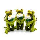 Felt Wool Frog Keychain with Flower Ornament Small Cartoon Animal Decorative – handmade by Best Himalaya