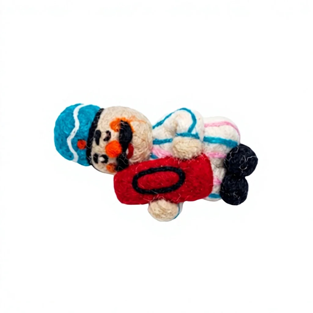Felt Wool Snowman Soldier Christmas Ornament with Drum Traditional Holiday Tree Decoration Small Indoor Decor – view 3