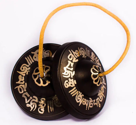 High Quality Special Mantra Etching Bronze tingsha cymbal