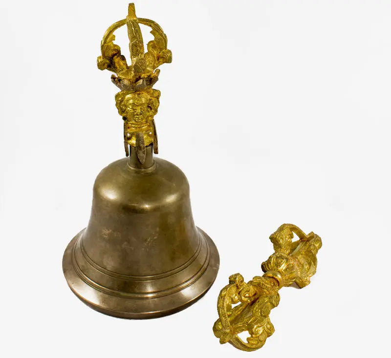 Nepal Anique plain Tibetan bell and dorje set - Best HimalayaBest Himalaya