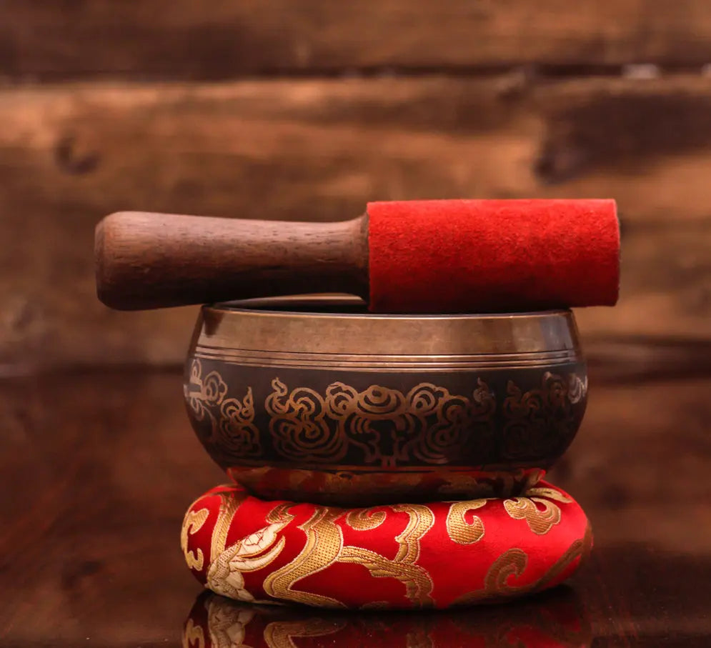 Ohm Carved Tibetan Handmade Singing Bowl - Best Himalaya