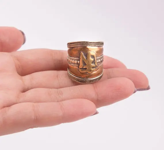 Ohm Crafted Tibetan Copper Adjustable Lucky Fibger Ring - Best HimalayaBest Himalaya