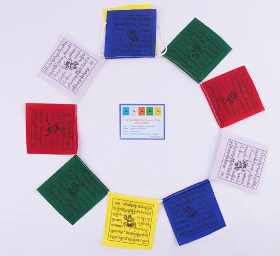 Om Mani Padme Hum Mantra Printed Tibetan Buddhist Prayer Flag - Best HimalayaBest Himalaya