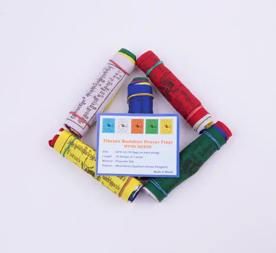 Om Mani Padme Hum Mantra Printed Tibetan Buddhist Prayer Flag - Best HimalayaBest Himalaya