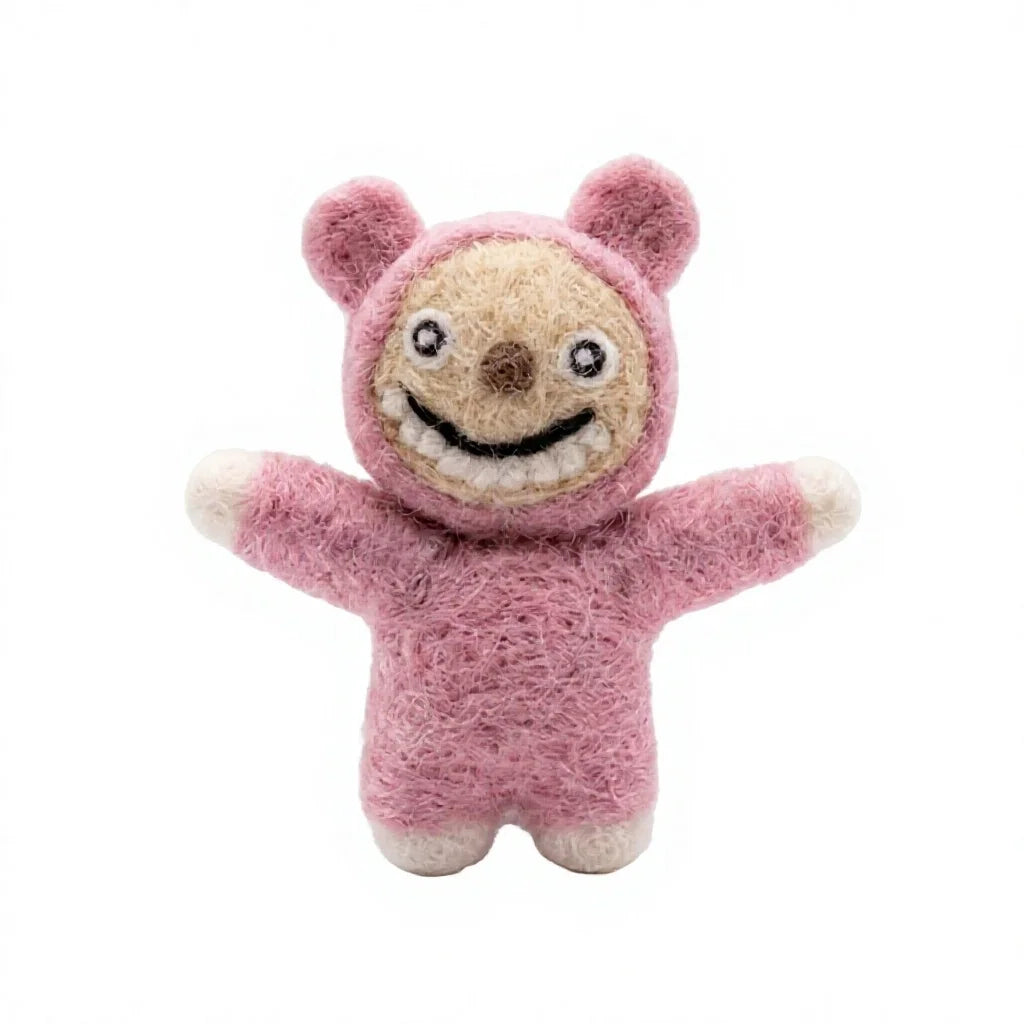 Felt Wool Pink Felt Bear Doll Ornament Small Cartoon Christmas Decor – view 2