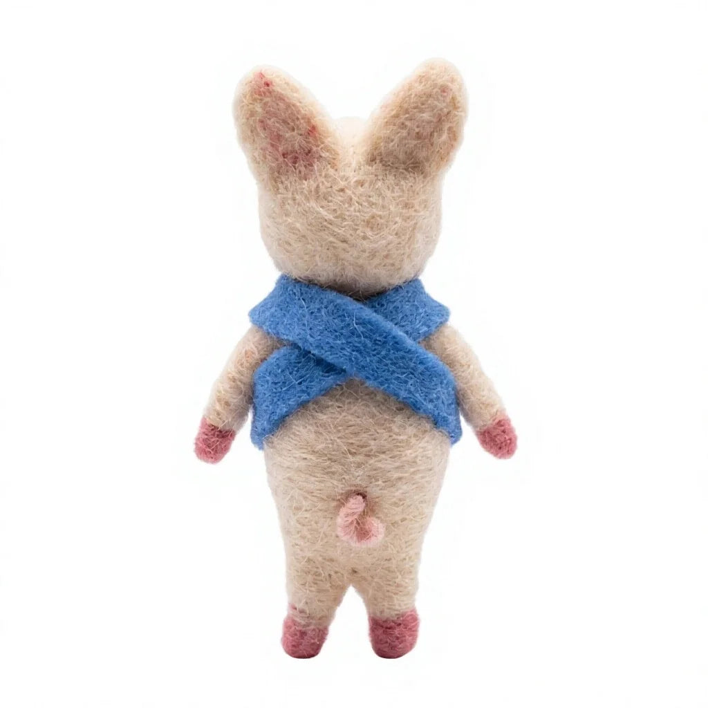 Felt Wool Pig with Flower Vest Wool Animal Toy Small Cartoon Indoor Christmas Decor – view 4