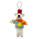 Felt Wool Christmas Mouse Ornament with Scarf Star Hat Small Animal Decor – view 2