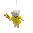 Felt Wool Sheep Ornament Yellow Dress Flower Decor – view 4