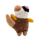 Felt Wool Cat Ornament with Floral Tail Embroidery Beads Small Animal Christmas Decoration – view 4