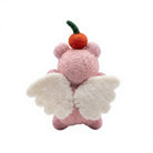 Felt Wool Pink Pig Angel Ornament with Pumpkin Top Handmade Felt Christmas Decor – view 4