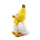Felt Wool Duck Plush Toy with Yellow Hood and Bow Tie Handmade Cartoon Bird Decor – view 3