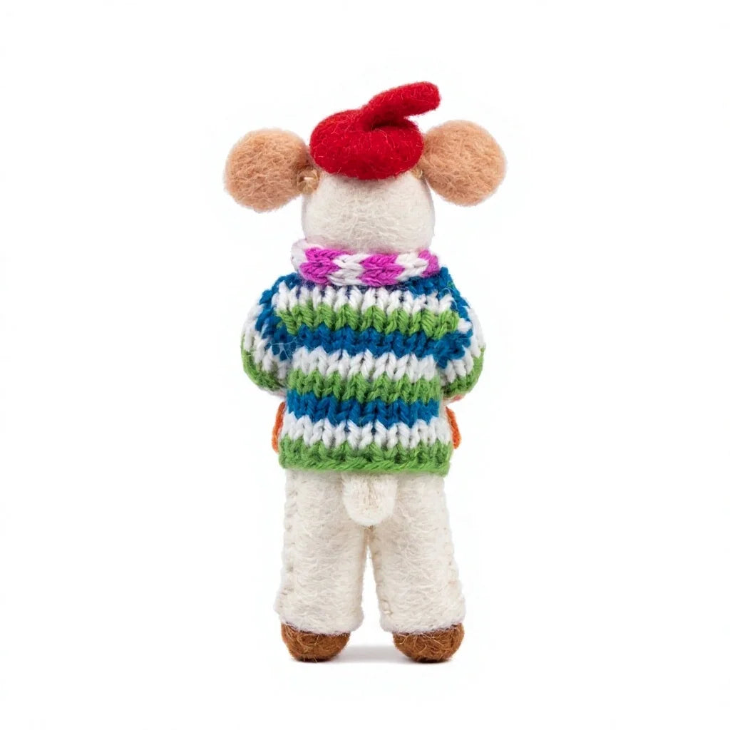 Felt Wool Mouse Christmas Ornament Set of 3 Cartoon Animal Decor – view 4