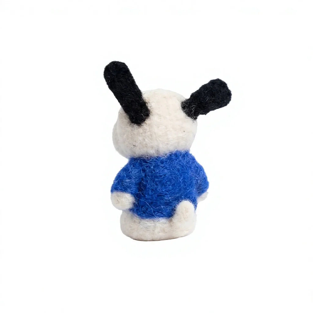 Felt Wool Bunny Dolls Blue Sweaters Small Cartoon Indoor Christmas Decor – view 4