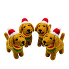 Felt Wool Dog Christmas Decoration with Santa Hat and Rainbow Scarf – handmade by Best Himalaya