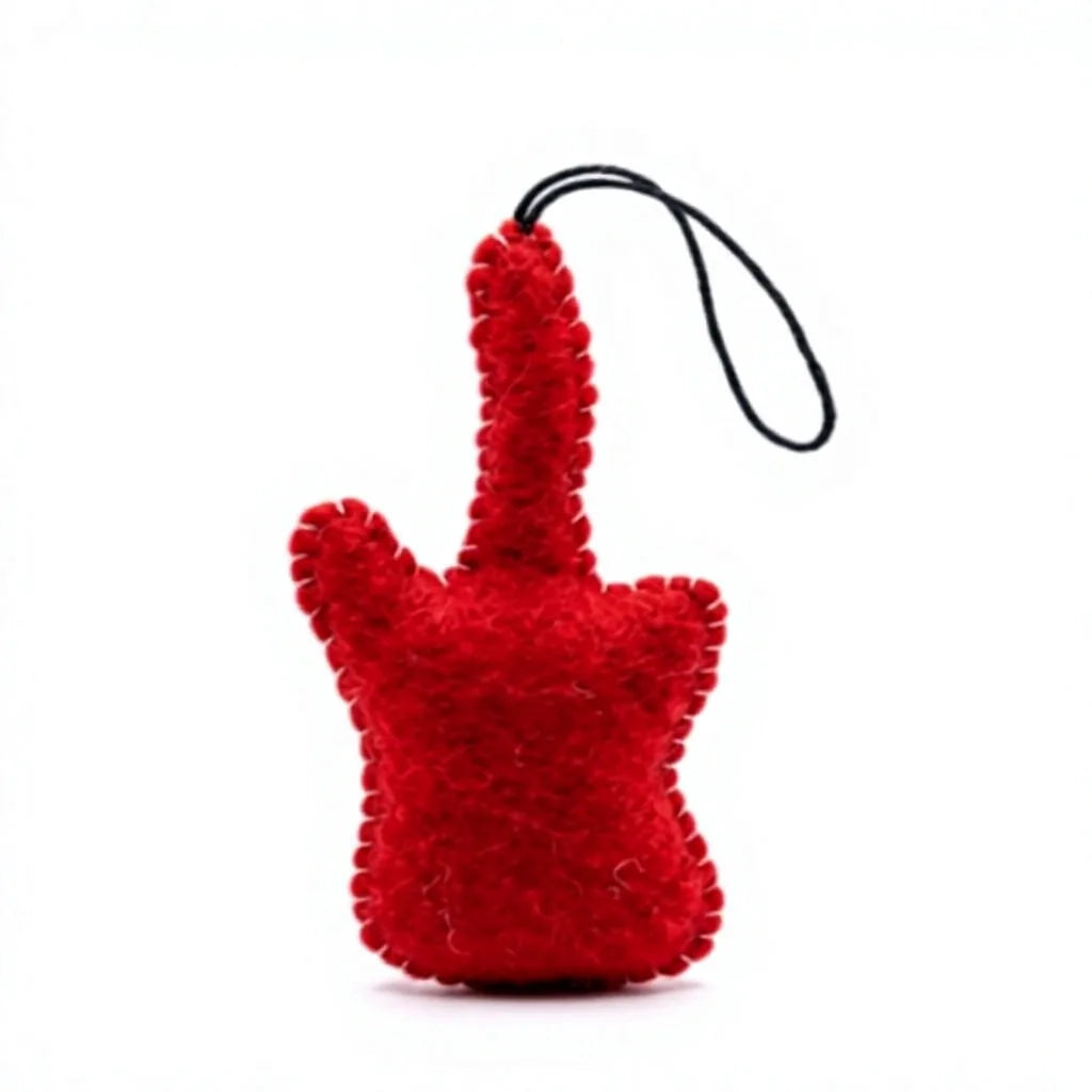 Felt Wool Red Guitar Christmas Ornament Wall Hanging Indoor Decoration – view 4