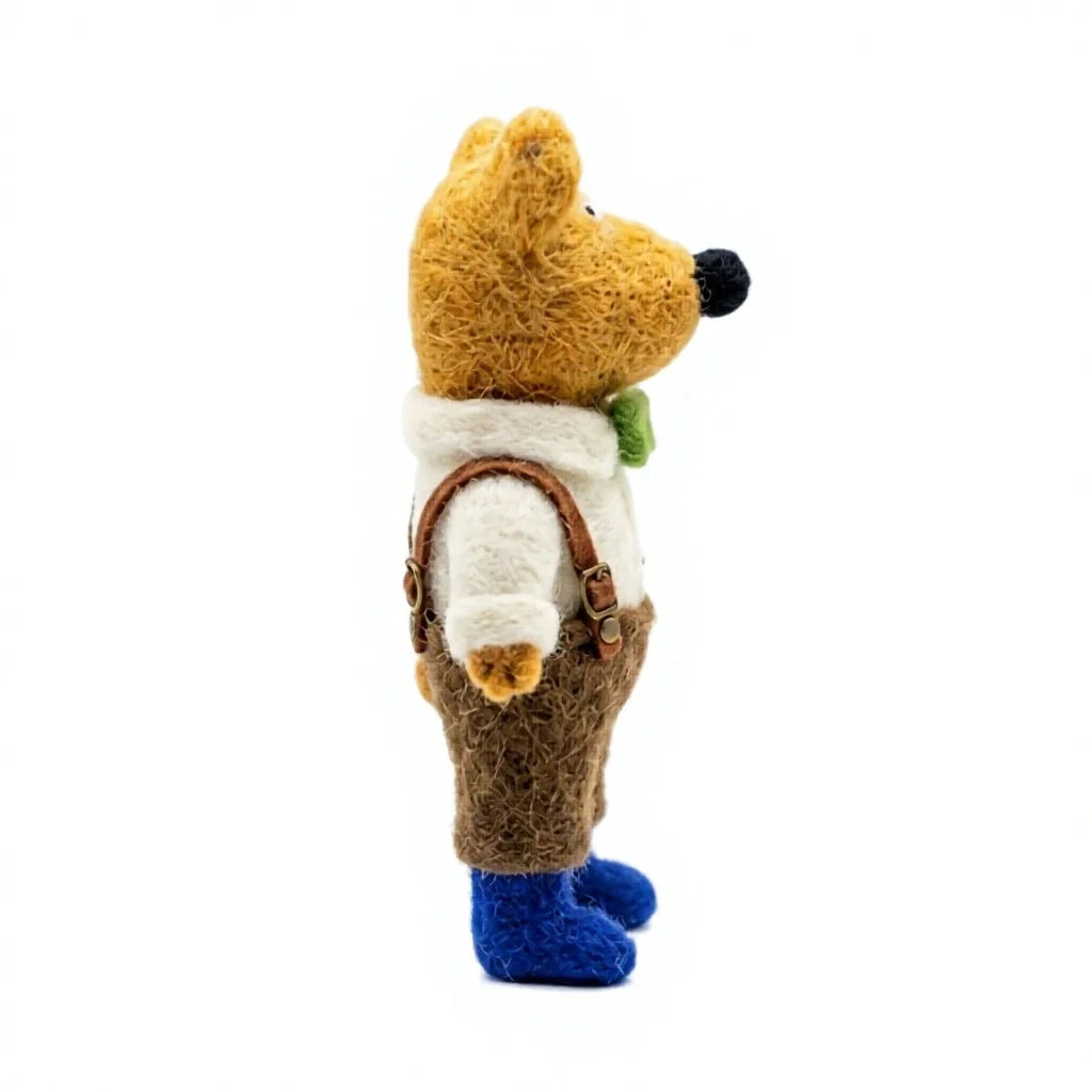 Felt Wool Mouse Ornament with Suspenders Cartoon Animal Christmas Decor – view 3
