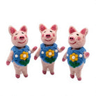 Felt Wool Pig with Flower Vest Wool Animal Toy Small Cartoon Indoor Christmas Decor – handmade by Best Himalaya