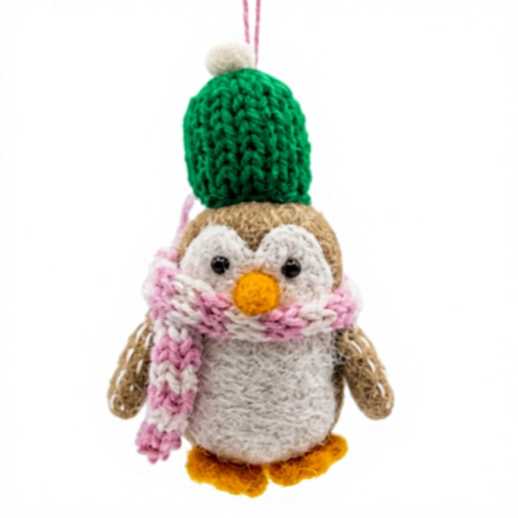Felt Wool Penguin Christmas Decoration Set – view 2