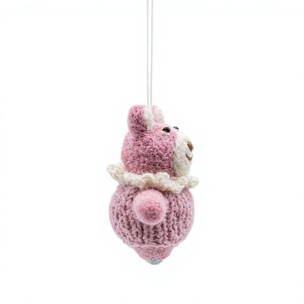 Felt Wool Pink Teddy Bear Christmas Decorations Wall Hanging – view 3