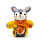 Felt Wool Mouse Christmas Decor with Wool Scarf and Yellow Sweater – view 2