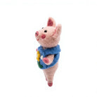 Felt Wool Pig with Flower Vest Wool Animal Toy Small Cartoon Indoor Christmas Decor – view 3