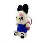 Felt Wool Bunny Doll with Pink Bow Blue Dress Small Cartoon Christmas Decor – view 3