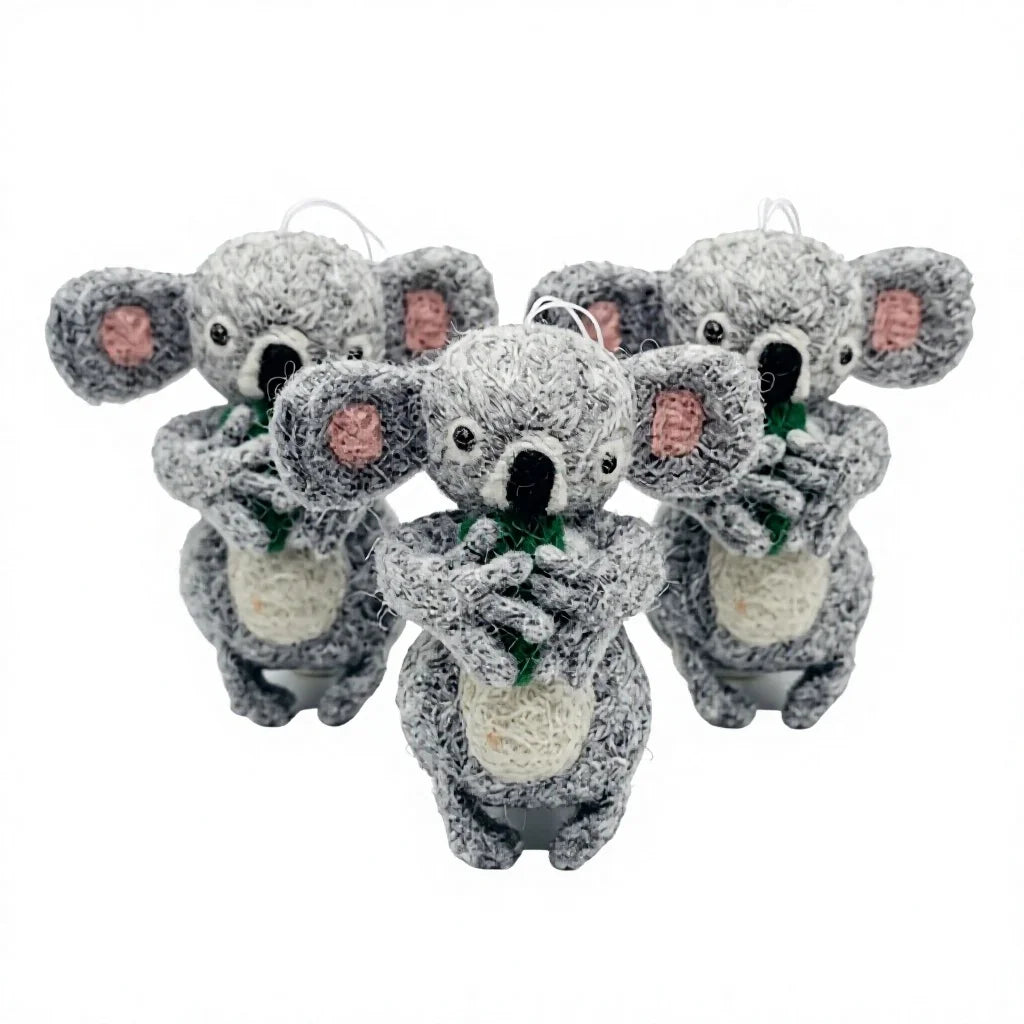 Felt Wool Koala Christmas Ornament Wall Hanging Cartoon Animal Decor – handmade by Best Himalaya